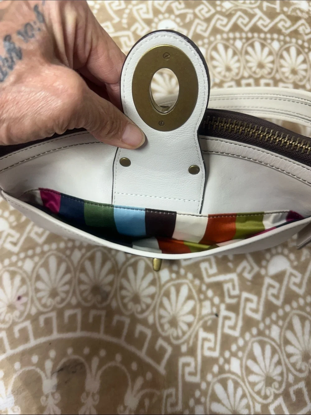 Coach Vintage Legacy 65th Anniversary Cream Leather Shoulder Bag with Turnlock